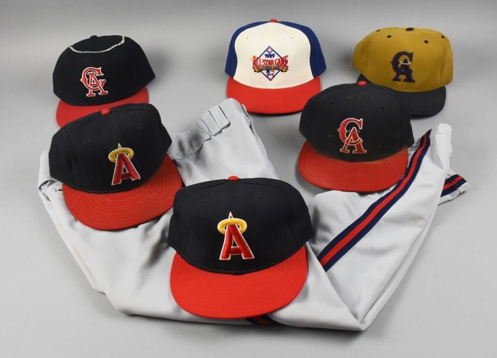 1989-93 California/Anaheim Angels Game Worn Caps, Pants (1 of 12)