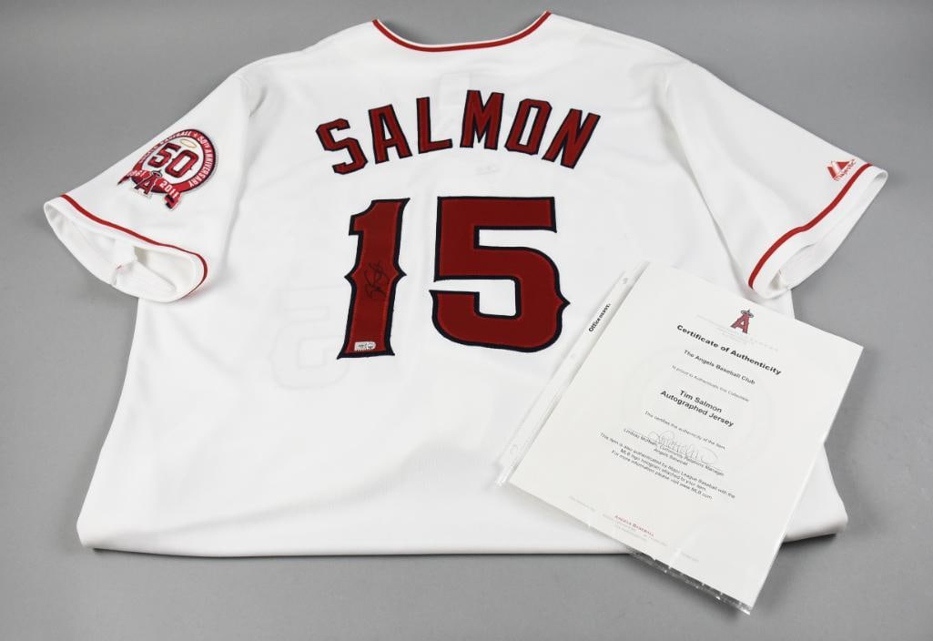 2011 Tim Salmon LA Angeles Signed Jersey MLB Hologram-COA (1 of 12)