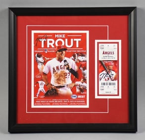 Mike Trout Angels Signed Hit for the Cycle Commemorative