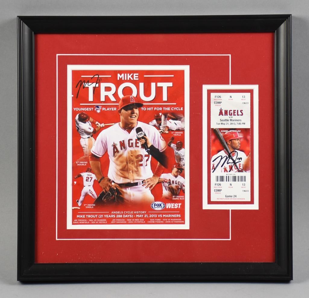 Mike Trout Angels Signed Hit for the Cycle Commemorative (1 of 6)