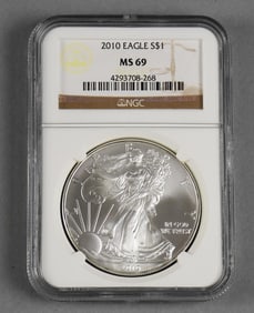 2010 Silver Eagle $1 Dollar Graded NGC MS 69
