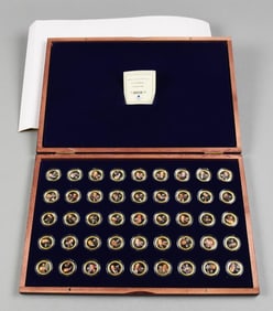 American Mint US Presidents 24K Gold, Color Coin Collection