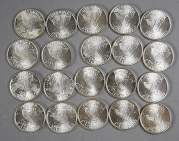(20) Sunshine Mining 999 Fine Silver Eagles Troy Ounce
