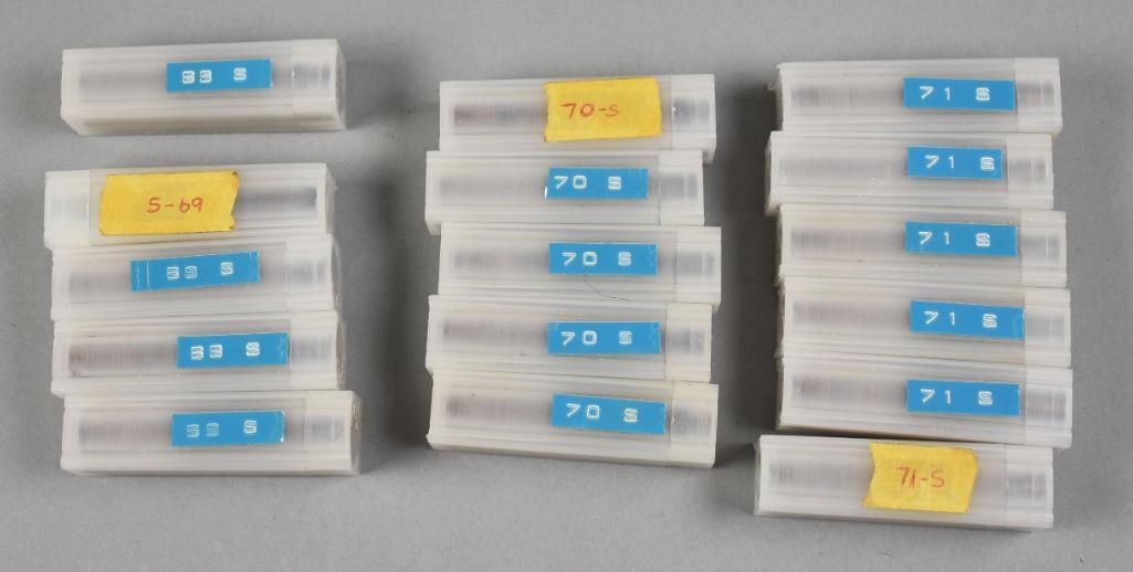 (16) 1968 - 1971 S Penny Tubes, Circulated: All pennies date from 1968 through 1971, all with the S mint mark, unverified. Can not verify if these are all s marks.