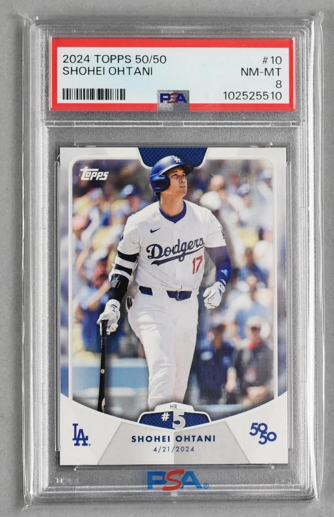 2024 Topps Shohei Ohtani 50/50 PSA 8 NM-MT Graded Trading Card (1 of 1)