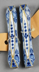 18th Century Meissen Blue Onion Porcelain Knife Rests