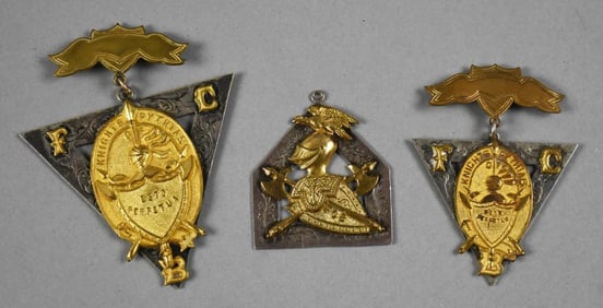 Antique Knights of Pythias Silver Medal & Fob Assortment