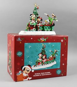 Disney Mickey Musical Train Figurine, Works, Mint in Box