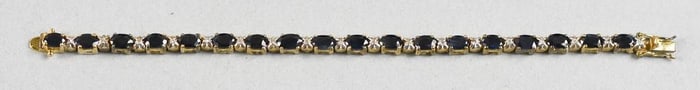 Sterling Vermeil Black Sapphire Tennis Bracelet