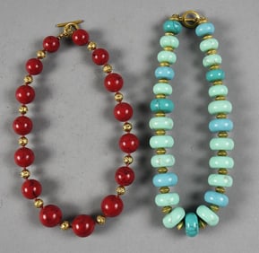 Ralph Lauren Howlite and Turquoise Necklaces
