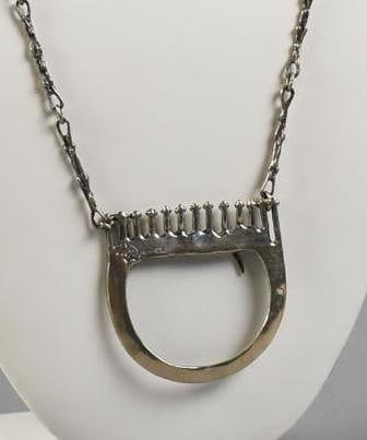 Sterling Silver Necklace, Comb Design, Signed (1 of 7)