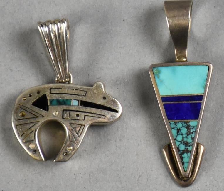 Ray Tracey Navajo Sterling, Multi Stone  Pendants (1 of 4)