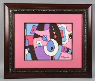 Hilario Pendregal 1981 Abstract Acrylic on Heavy Paper