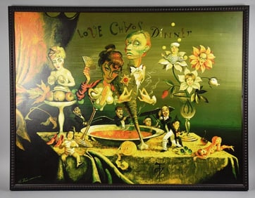 Love Chaos Dinner Print on Canvas, Artist SIgned