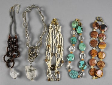 Vintage Semi Precious Stone Chunky Necklaces