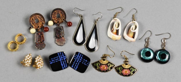 Eight Assorted Pierced Earrings