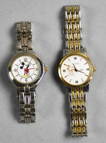 Pair Disney & Bulova Mickey Mouse Wrist Watches