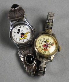 Vintage Lorus & Bradley Mickey and Minnie Mouse Watches