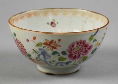 c1760 Century Chinese Export Famille Rose Porcelain Tea Bowl