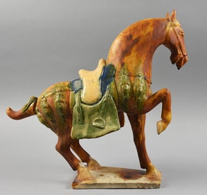 Chinese Sancai Tang Dynasty Style Ceramic Horse