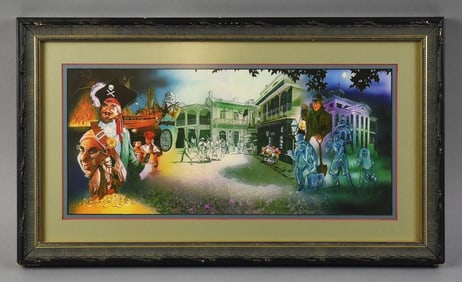 Vintage Disneyland New Orleans Square Print, Framed