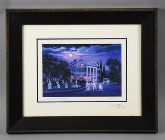 Disneyland Haunted Mansion Larry Dotson Signed Print