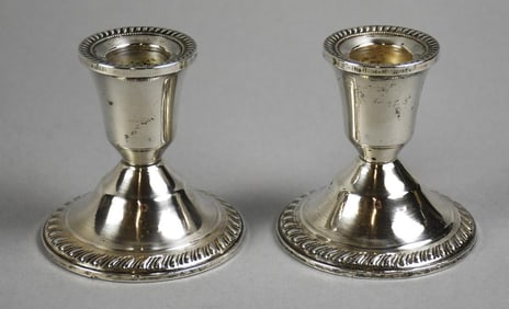 Vintage Duchin Sterling Weighted Candlestick Holders