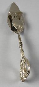 German Sterling Silver Pastry Tongs, Grape Motif