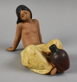 Lladro Porcelain Alida Girl with Jug Figurine