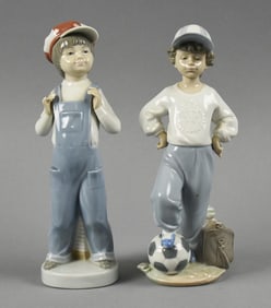 Retired Lladro Porcelain Young Boy Figurines