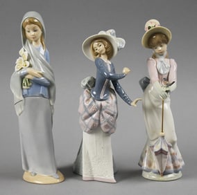 Vintage Lladro Porcelain Girl Figurines