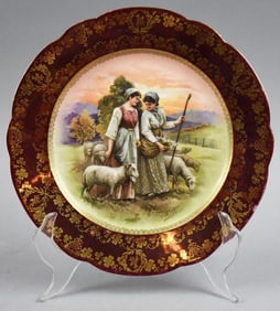 Ackermann & Fritze Royal Vienna Porcelain Cabinet Plate