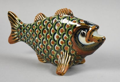Mexican Folk Art El Palomar Ceramic Fish Sculpture