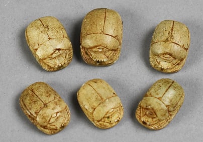 Grouping of Six Egyptian Scarabs