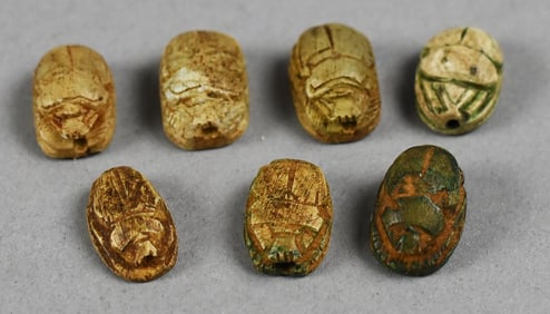 Grouping of Seven Egyptian Scarabs