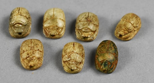 Grouping of Seven Egyptian Scarabs