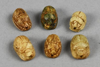 Grouping of Six Egyptian Scarabs