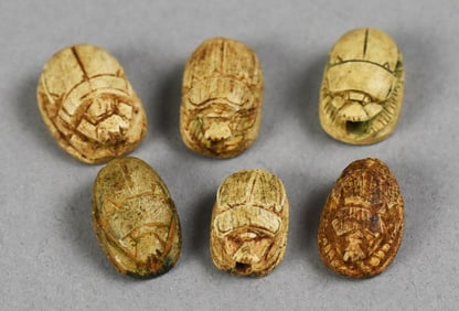 Grouping of Six Egyptian Scarabs
