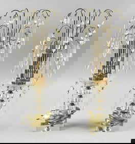 Mid Century Modern Hollywood Regency Waterfall Table Lamps