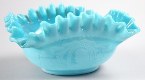 Mt. Washington Cameo Art Glass Brides Bowl