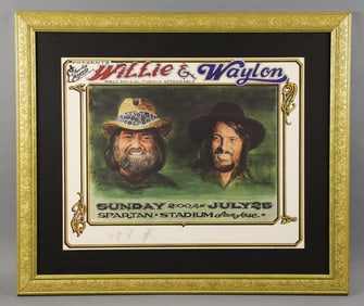 1982 Willie Nelson, Waylon Jennings, Willy Signed Poster