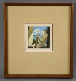 1963  NUDE Playa de Cortez Hotel, Mexico Signed Watercolor