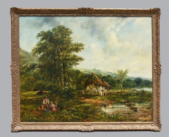 Frederick W Watts (1800-1862) Country Cottage Landscape