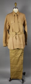Vintage USMC Khaki Uniform Shirt, Slacks w/ Accessories