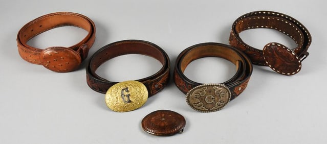 Vintage El Gorrion & Hand Tooled Western Belts w/ Buckles