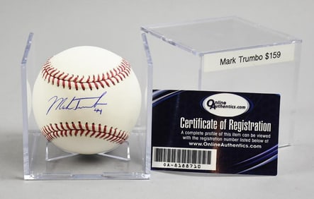 Retired MLB Player Mark Trumbo Signed Ball w/ COA