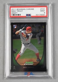 2011 Bowman Chrome Mike Trout PSA 9 Rookie Card #101