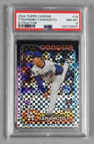2024 Topps Chrome Yoshinobu Yamamoto, ROOKIE PSA NM-MT 8