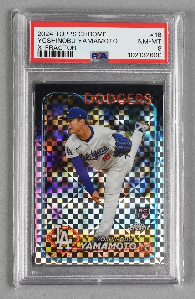 2024 Topps Chrome Yoshinobu Yamamoto, ROOKIE PSA NM-MT 8 (1 of 2)