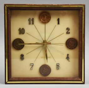 c1970 Las Vegas Souvenir Morgan Coin Working Clock